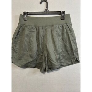 Member's Mark Women's Tencel Shorts Size M Relaxed Fit 4 Inch Inseam Olive Green